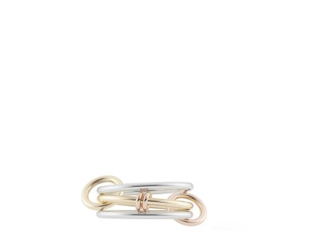 ACACIA 3 LINKED RINGS IN STERLING SILVER AND YELLOW GOLD For Discount