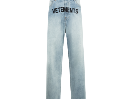 Embroidered Logo Baggy Jeans (Mens) For Cheap