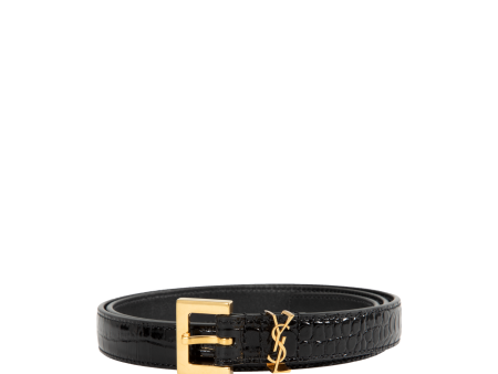 CASSANDRE THIN BELT IN CROC EMBOSSED LEATHER (WOMENS) Online now