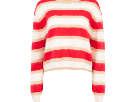 GRIZZLY STRIPE CASHMERE CREW (WOMENS) For Cheap