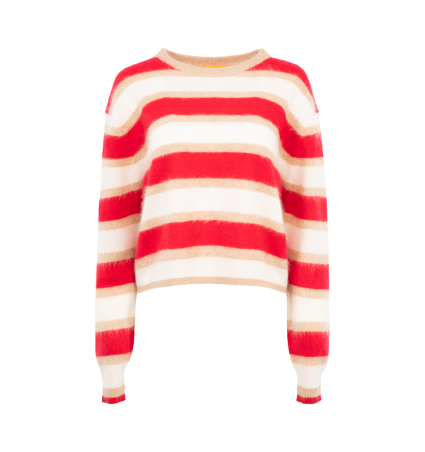 GRIZZLY STRIPE CASHMERE CREW (WOMENS) For Cheap