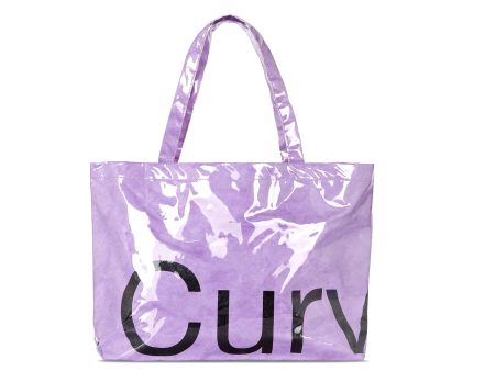 LARGE LAVENDER CURVES TYVEK TOTE For Sale