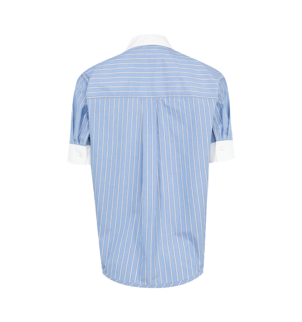 Short Sleeve Striped Poplin Shirt (Womens) Hot on Sale