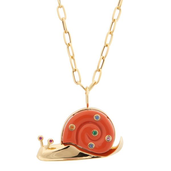 LARGE SNAIL PENDANT ON 18  CHAIN For Cheap