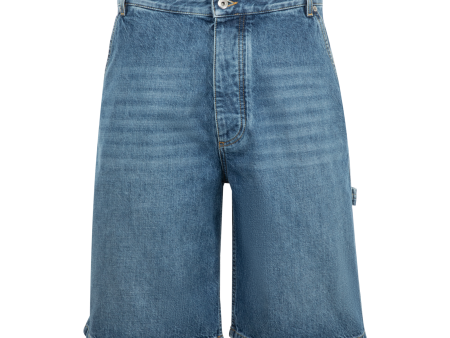 KNEE-LENGTH DENIM SHORTS (MENS) Hot on Sale