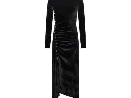 DRAPED VELVET DRESS WITH STUDS (WOMENS) Hot on Sale