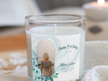 Birthday Gift Personalized Photo Flower Candle Hot on Sale