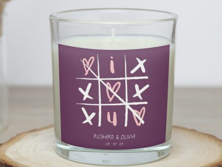 Tic Tac Toe Personalized Name-Date Candle Online Hot Sale