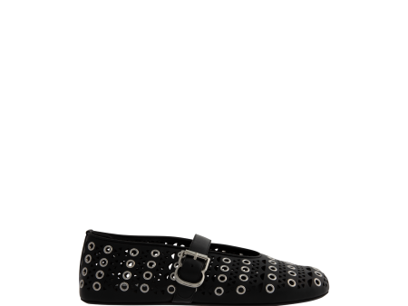 LAMBSKIN BALLET FLATS WITH EYELETS (WOMENS) For Sale