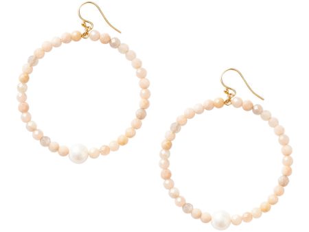 Chan Luu Grand Pearl Hoops in Sunstone For Sale