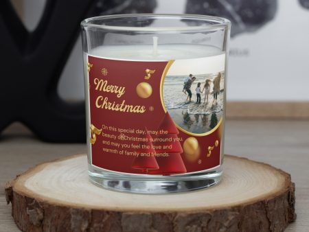 Red Christmas Personalized Photo Candles Hot on Sale