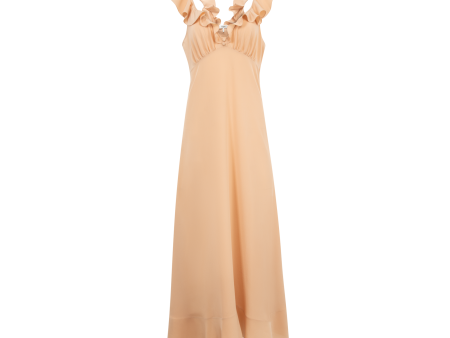 Long Sun Dress in Crêpe de Chine (Womens) Online