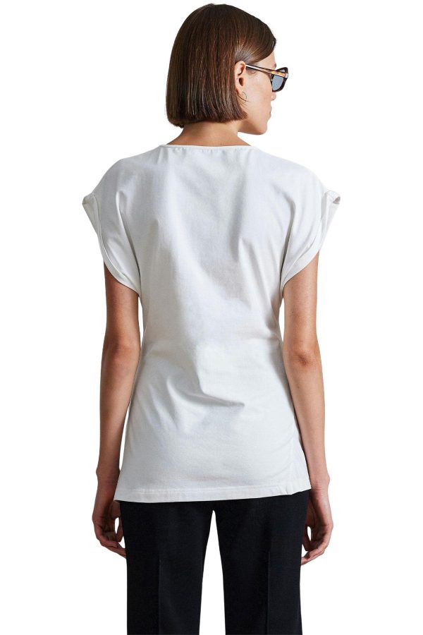 Apiece Apart Asymmetric Tunic Tee in Cream For Sale