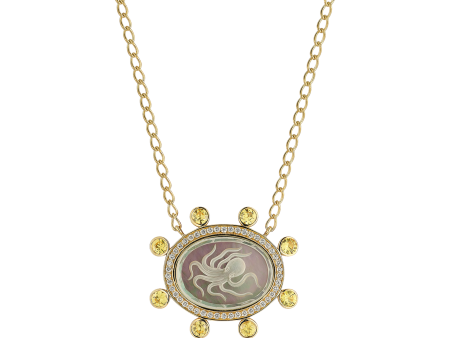 LARGE CASPIAN NECKLACE WITH YELLOW SAPPHIRE Online now