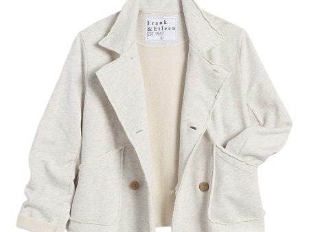 Frank & Eileen Cropped Peacoat in Heather White Melange For Sale