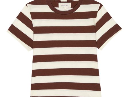 The Great Little Tee in Cognac Stripe Online Hot Sale