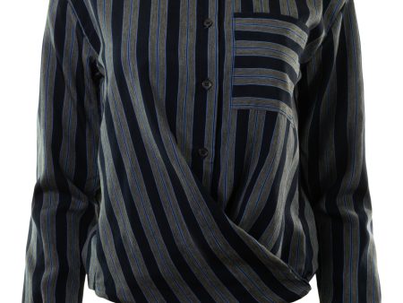 A Shirt Thing Ondine Striped Blouse in Navy Online