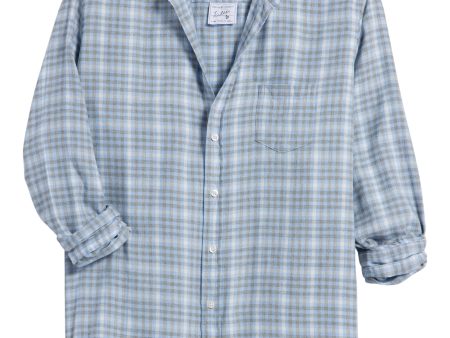 Frank & Eileen Eileen Relaxed Button Up Shirt in Cream, Gray, Blue Check Sale