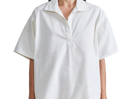 Apiece Apart Easy Pop Over Henley in Cream on Sale