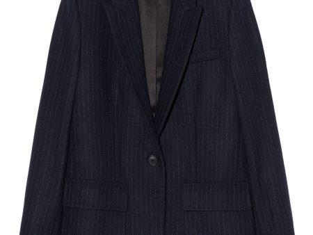 Nili Lotan Brittan Jacket in Midnight Pinstripes Hot on Sale