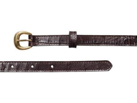 Frame Denim Petite Timeless Belt in Dark Chocolate w  Gold Hardware For Cheap