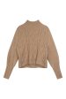 Repeat Cashmere Cropped Cable Knit Cashmere Sweater in Taupe Online Sale