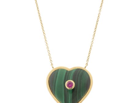 Large Puff Heart Pendant Necklace (Womens) For Cheap