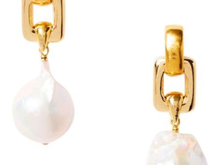 Chan Luu Ellis Earrings in White Pearl Cheap