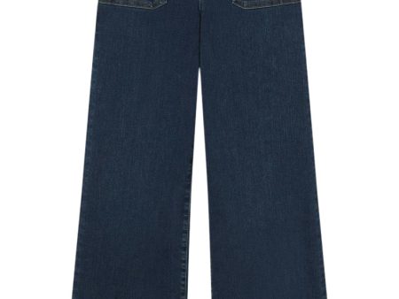 Frame Denim Le Slim Palazzo Bardot Pocket 
in Cursive Fashion