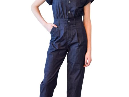 Never A Wallflower Denim Jumpsuit in Dark Blue Supply