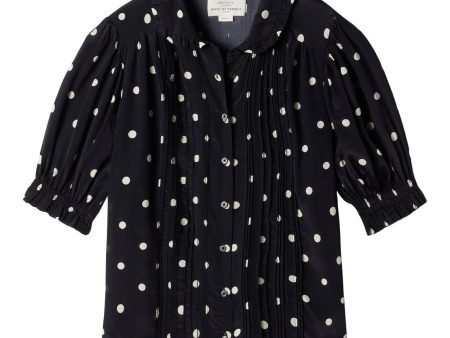 Trovata Birds of Paradis Gemma Blouse in Black Dots Fashion