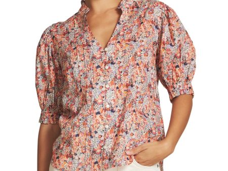 Trovata Birds of Paradise Eliza Blouse in Vino Daisies Online now