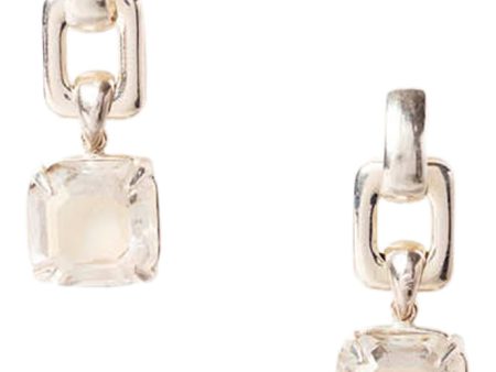 Chan Luu Silver Ellis Earrings in Crystal Online