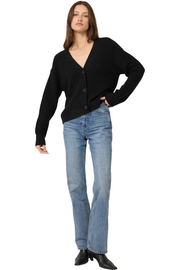 One Grey Day Orson Cardigan in Black Cheap