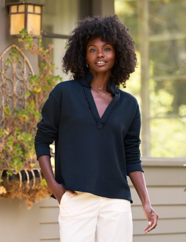 Frank & Eileen Patrick Popover Henley in British Navy Fashion