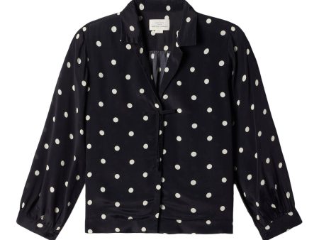 Trovata Birds of Paradis Yvonne Blouse in Black Polka Dots Online now