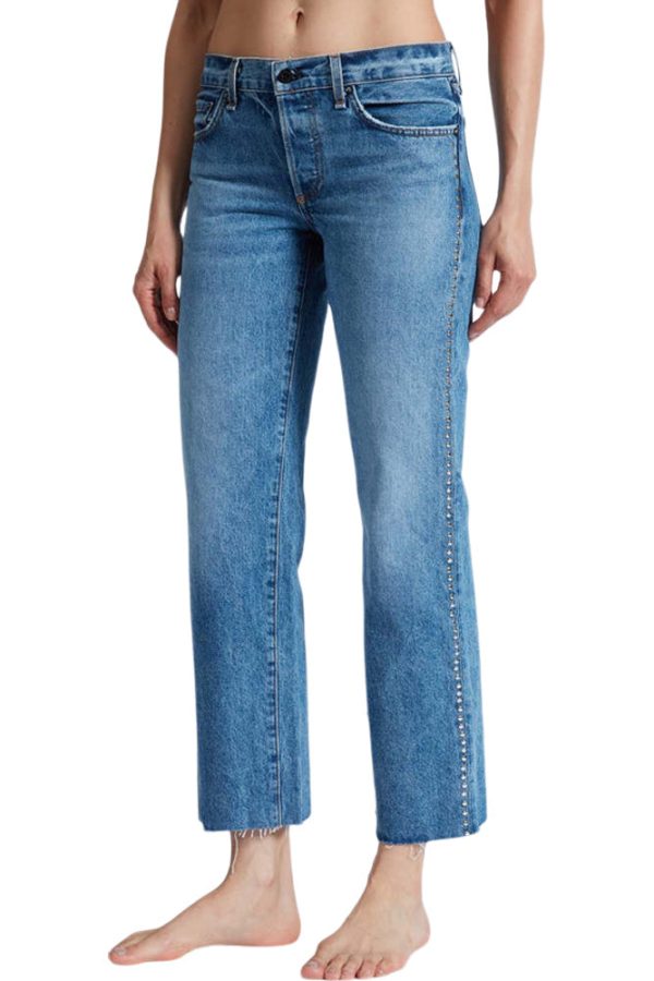 ASKK NY Low Rise Straight Leg Denim in Studded Muse Online