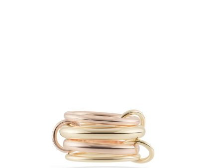 RAIN 4 LINKED RINGS IN 18K YELLOW AND ROSE GOLD Fashion