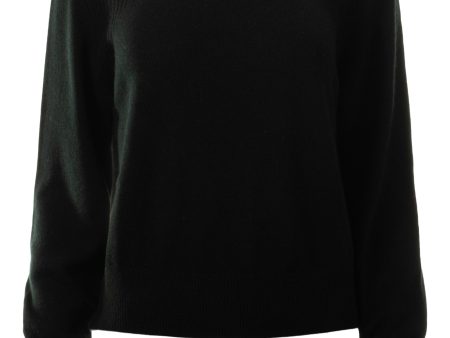 Repeat Cashmere Organic Cashmere Crewneck in Black Hot on Sale