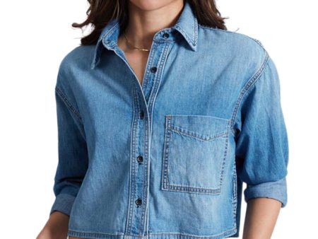 ASKK NY Cropped Denim Shirt in Muse Online Sale