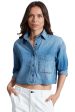 ASKK NY Cropped Denim Shirt in Muse Online Sale