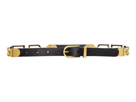 Frame Denim Art Deco Chain Belt in Black on Sale