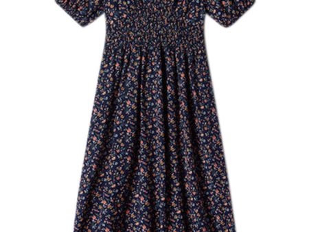 Trovata Birds of Paradis Sonia Dress in Navy Rosette on Sale