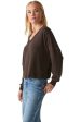 Michael Stars Vic Relaxed V-neck Pullover in Java on Sale