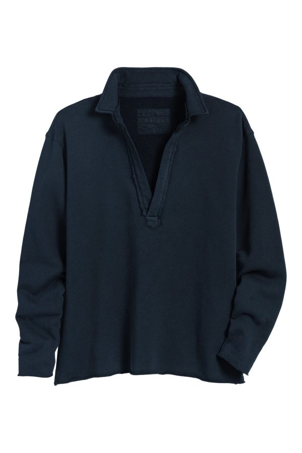 Frank & Eileen Patrick Popover Henley in British Navy Fashion