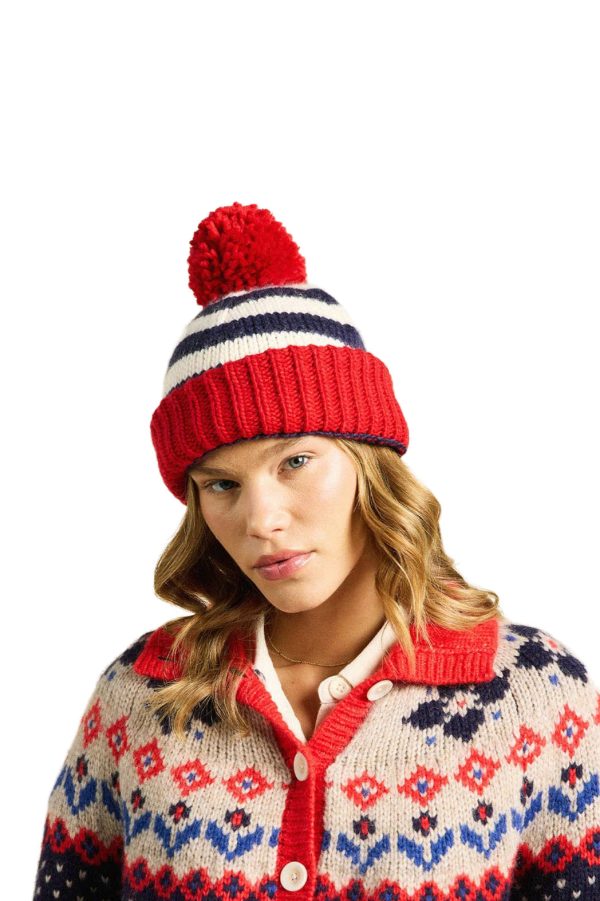 Trovata Birds of Paradis Beanie in Navy Stripe with Red Online