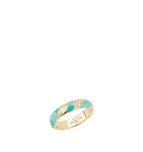 AEGEAN RING WITH ENAMEL AND DIAMONDS For Discount