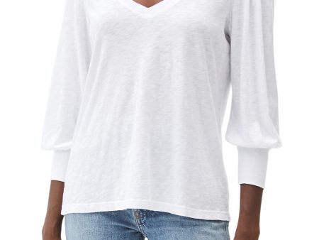 Michael Stars Nellie Puff Sleeve Tee in White Fashion