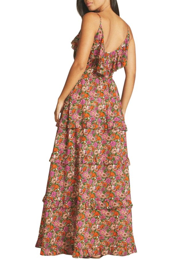 Trovata Birds of Paradis Lisboa Dress in Amaro Stems Discount