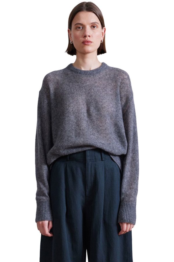 Apiece Apart Softest Tissue Weight Sweater in Charcoal For Sale